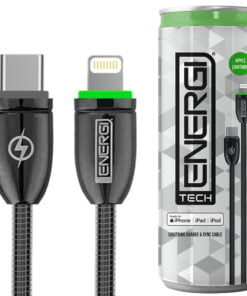 Tech Energi Apple PD USB-C to MFi Lightning 8-Pin Cable (Up to 60W) - 1.2 Metre - Black