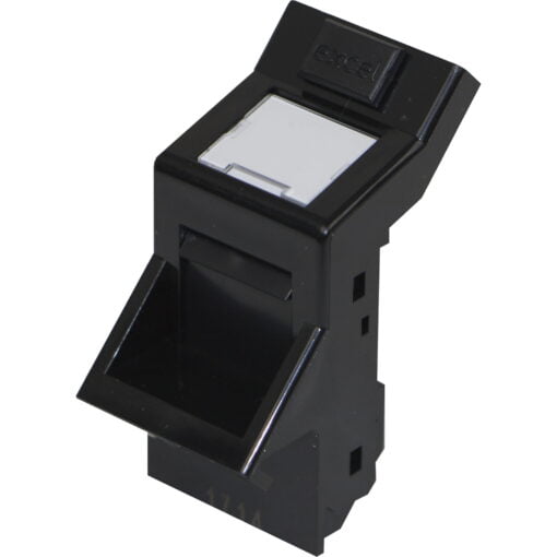 Excel Angled Shutter For Keystone Jack 25mm x 50mm - Black