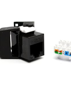 Excel Category 5E UTP Low Profile Keystone Jack (Toolless) (Black)