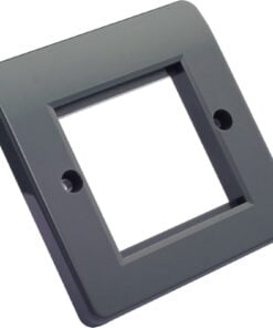 Excel Office Single Gang Faceplate with 2 Half Blanks Charcoal Grey