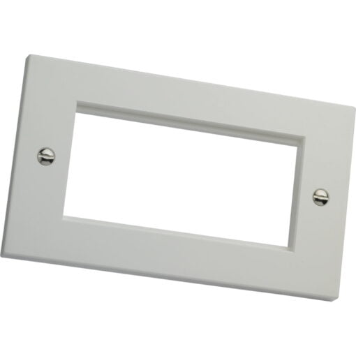 Excel White Double Gang Flat Plate without Blanks