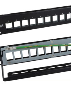 Excel 10" Unloaded Keystone Patch Panel Frame - 12-port - Black