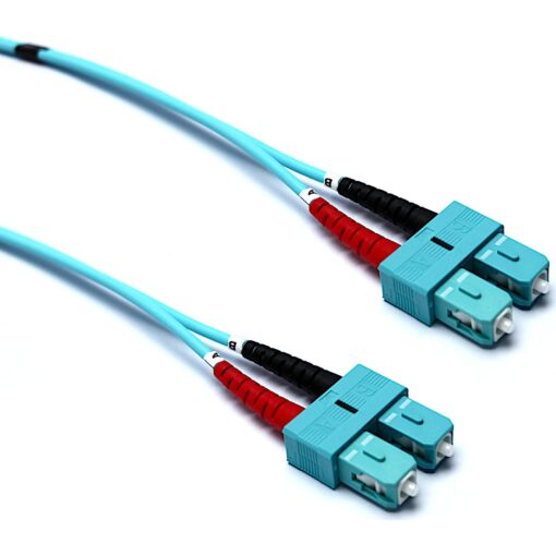 Enbeam OM3 Fibre Optic Patch Lead SC-SC Multimode 50/125 Duplex LS0H Aqua 5m