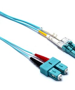 Enbeam OM3 Fibre Optic Patch Lead LC-SC Multimode 50/125 Duplex LS0H Aqua 2m