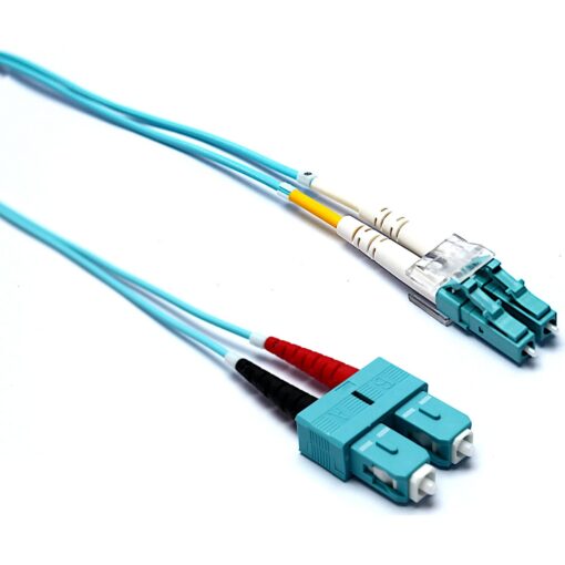 Enbeam OM3 Fibre Optic Patch Lead LC-SC Multimode 50/125 Duplex LS0H Aqua 15m