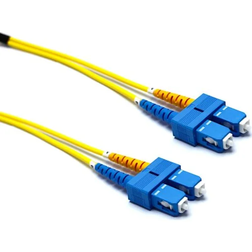 Enbeam OS2 Fibre Optic Patch Lead SC-SC Singlemode 9/125 Duplex LS0H Yellow 15m