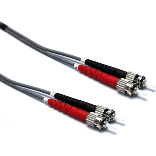 Enbeam OM1 Fibre Optic Patch Lead ST-ST Multimode 62.5/125 Duplex LS0H Grey 1m