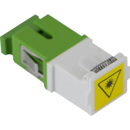 Enbeam SC/APC Simplex Shuttered Flangeless Singlemode Adaptor Green