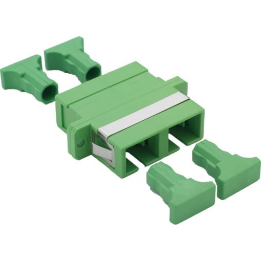 Enbeam SC/APC Duplex Flanged Singlemode Adaptor - Green
