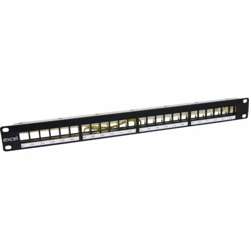 Excel 24-port 1U Unloaded Keystone Frame - Black