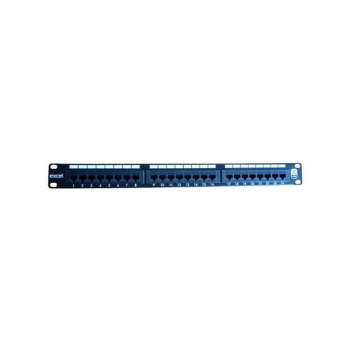 Excel Category 6 Unscreened RJ45 Patch Panel 1U 24 Port