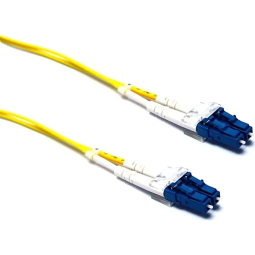 Enbeam OS2 Fibre Optic Patch Lead LC-LC Singlemode 9/125 Duplex LS0H Yellow 5m