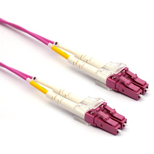 Enbeam OM4 Fibre Optic Patch Lead LC-LC Multimode 50/125 Duplex LS0H Violet 10m