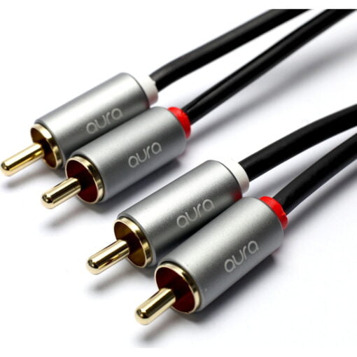aura Phono Audio Cable Stereo 15Mtr 2x RCA Gold Plated Male-Male