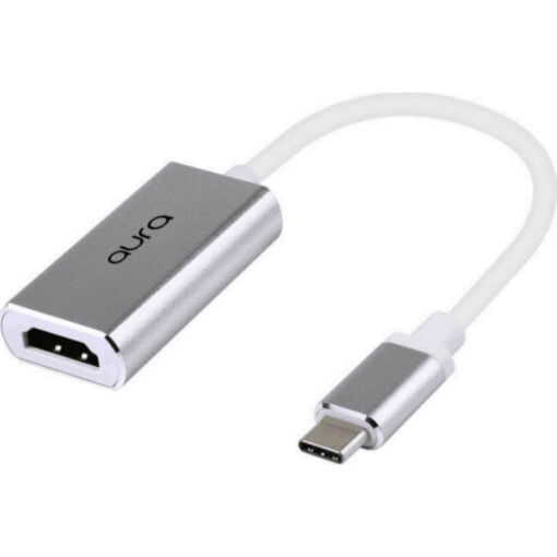 aura USB-C to HDMI Adapter 4K 60Hz 0.2Mtr Nickel Plated Male-Female Silver