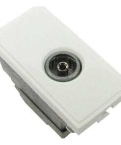 aura Euro Module TV Coax Screw Terminal White 1x Coax Shielded