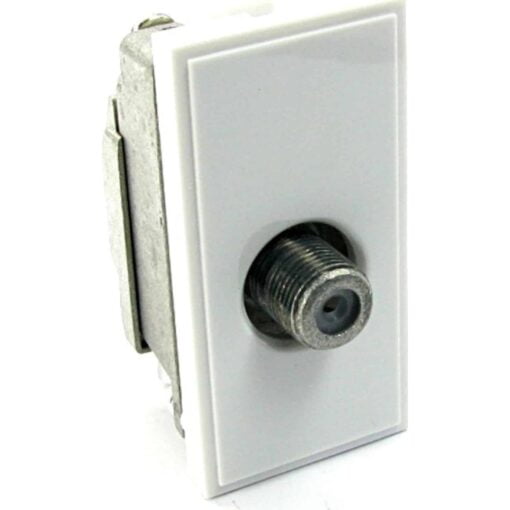aura Euro Module Satellite Screw Terminal White 1x F-Type