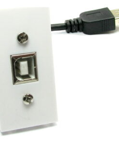 aura Euro Module USB 2.0 Type B Fly Lead White Nickel Plated