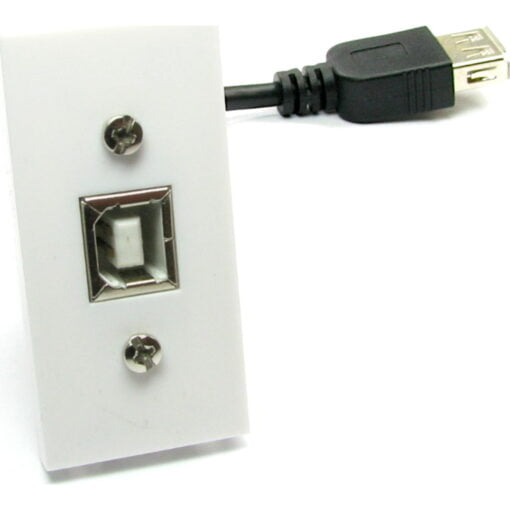 aura Euro Module USB 2.0 Type B Fly Lead White Nickel Plated