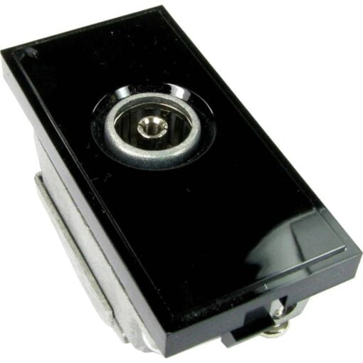 aura Euro Module TV Coax Screw Terminal Black 1x Coax Shielded