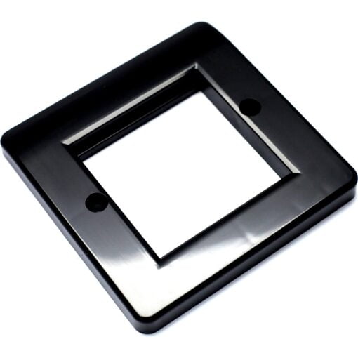aura 2x Euro Module Wall Plate Black Plastic single gang 100-270BK