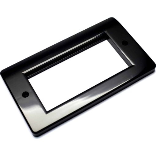 aura 4x Euro Module Wall Plate Black Plastic double gang 100-271BK