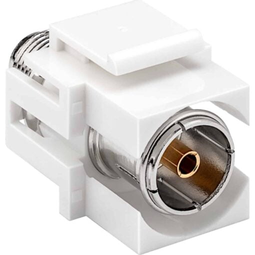 aura Keystone TV Coax to F-Type Coupler White insert