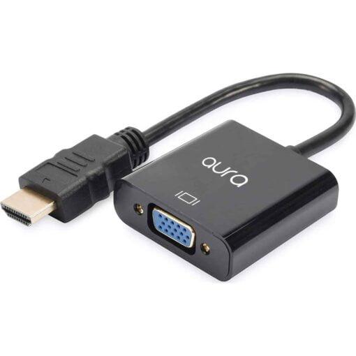 aura HDMI to SVGA 3.5mm Audio Convertor Fly Lead Black