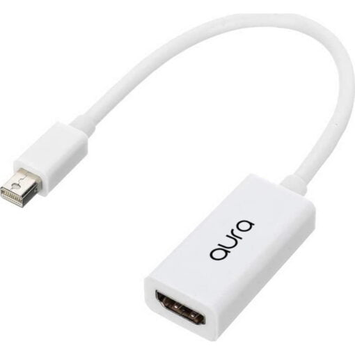 aura Mini DisplayPort Plug to HDMI Socket White