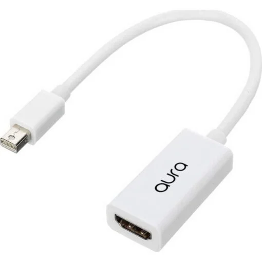 aura Mini DisplayPort Plug to HDMI Socket White