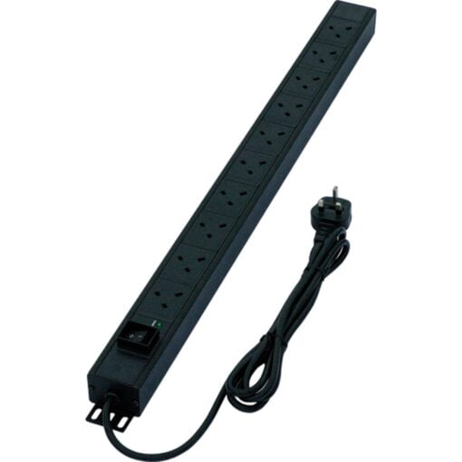 Excel 8 Way Vert PDU 8x UK Socket UK Plug