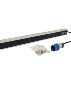 Excel 10 Way Vert PDU 10x UK Socket 16A IEC 60309 Plug Switched