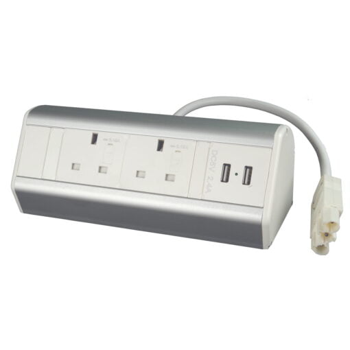Desktop Power Extension 2x Individually-fused Sockets 2x USB