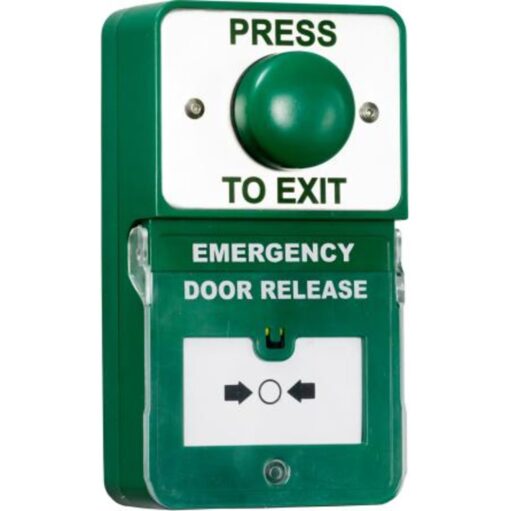 Dual Unit Exit Button/Call Point Green Dome