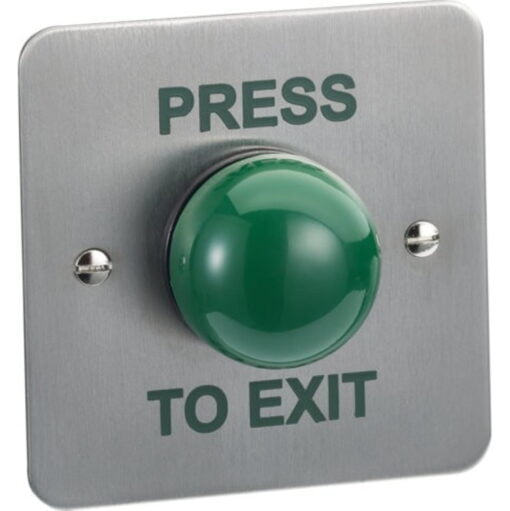 Flush exit with green dome button