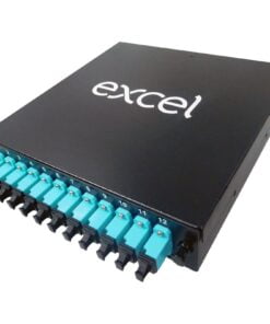 Enbeam 12 LC Duplex (24 Fibres) Multi Mode DIN Rail Box - Aqua