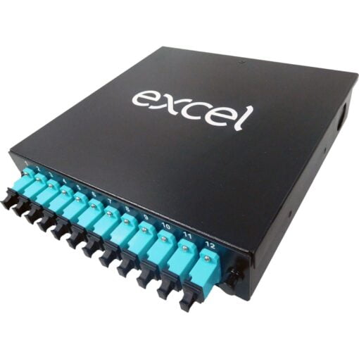Enbeam 12 LC Duplex (24 Fibres) Multi Mode DIN Rail Box - Aqua